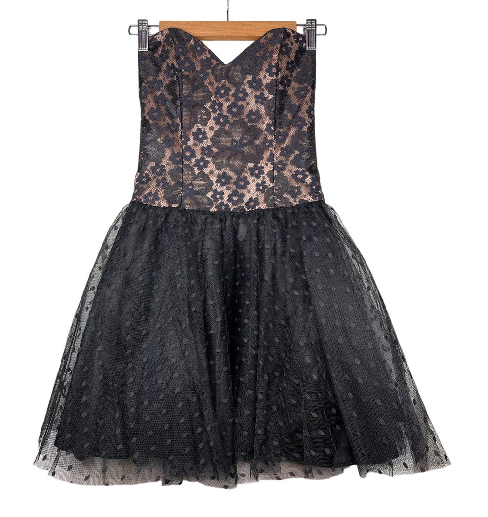 Jessica McClintock Vintage Gunne Sax Y2K Lace Corset Tulle Dress 5/6